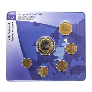 Estonia, blister z monetami obiegowymi, 2004.