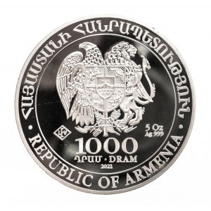 Armenia, 1000 dramów 2021, Arka Noego - 5 uncji srebra