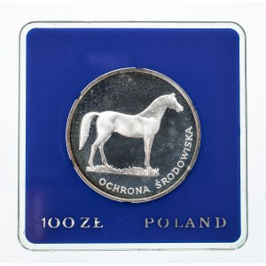 Polska, PRL (1944-1989), 100 złotych 1981, Ochrona Środowiska - Koń.