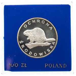 Poland, People's Republic of Poland (1944-1989), 100 gold 1978, Environmental Protection - Beaver.