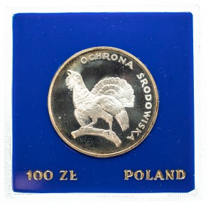 Polen, Volksrepublik Polen (1944-1989), 100 Zloty 1980, Umweltschutz - Raufußhühner.