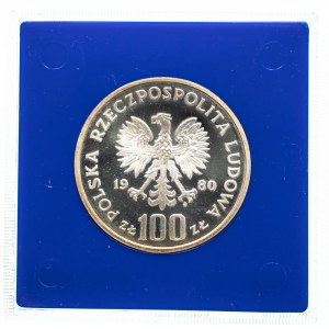 Polsko, Polská lidová republika (1944-1989), 100 zlotých 1980, Ochrana životního prostředí - tetřev.