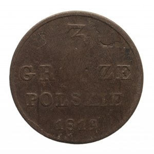 Polské království, Alexandr I. (1815-1825), 3 polské groše 1819 IB, Varšava.