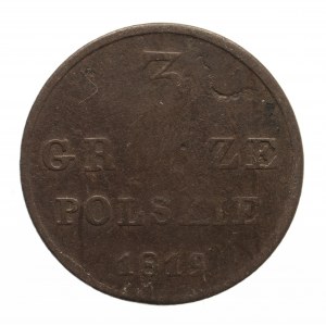 Kingdom of Poland, Alexander I (1815-1825), 3 Polish pennies 1819 IB, Warsaw.