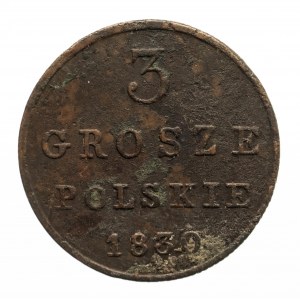 Kingdom of Poland, Nicholas I (1825-1855), 3 Polish pennies 1830 FH, Warsaw.