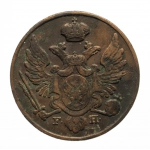 Königreich Polen, Nikolaus I. (1825-1855), 3 polnische Pfennige 1830 FH, Warschau.