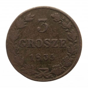 Russian Partition, Nicholas I (1825-1855), 3 pennies 1835 MW, Warsaw.