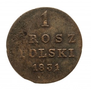 Poľské kráľovstvo, Mikuláš I. (1825-1855), 1 poľský groš 1831/K-G, Varšava - vzácne