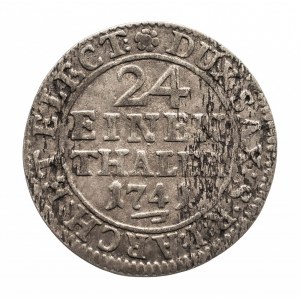 Poľsko, August III Sas (1733-1763), 1/24 thaler 1741 FWóF, Drážďany