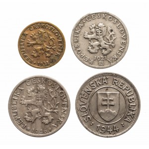 Czechosłowacja, Słowacja ciekawy zestaw monet obiegowych 1921-1946