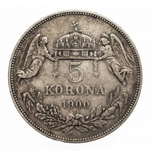 Węgry, Franciszek Józef I (1848-1916), 5 koron 1900 KB, Kremnica