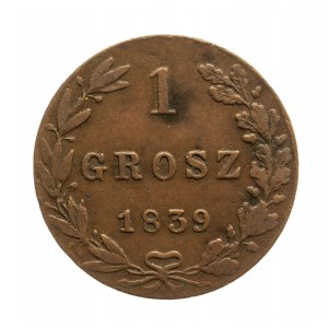 Zabór rosyjski, Mikołaj I (1825-1855), 1 grosz 1839 MW, Warszawa