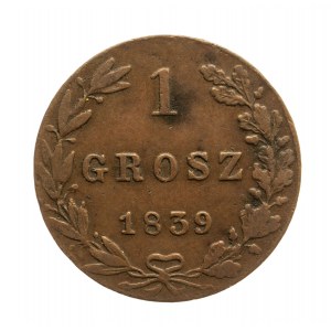 Russische Teilung, Nikolaus I. (1825-1855), 1 Groschen 1839 MW, Warschau