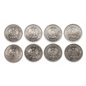 Polska, PRL (1944-1989), 1 złoty, zestaw roczników 1981-1988