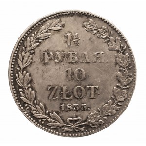Poland, Russian Partition, Nicholas I 1825-1855, 1 1/2 rubles / 10 zlotys 1835 НГ, St. Petersburg - date digit punctuation