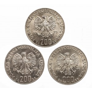 Polska, PRL (1944-1989), 200 złotych 1975, XXX rocznica Zwycięstwa nad Faszyzmam, Warszawa, zestaw 3 szt.