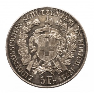 Szwajcaria, 5 franków (talar strzelecki) 1872, Zurych
