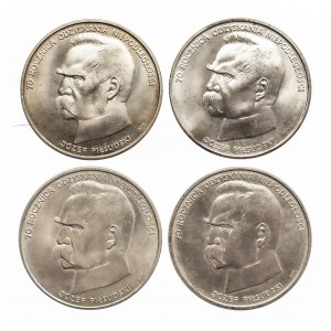 Polska, PRL (1944-1989), 50000 złotych 1988, Piłsudski, zestaw 4 monet