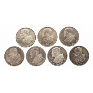 Polska, PRL (1944-1989), 1000 złotych 1982 i 1983, Jan Paweł II, zestaw 7 monet