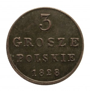 Kingdom of Poland, Nicholas I (1825-1855), 3 Polish pennies 1828 FH, Warsaw