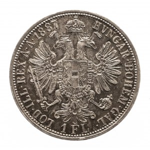 Austria, Franciszek Józef I (1848-1916), 1 floren 1887, Wiedeń