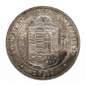 Węgry, Franciszek Józef I (1848-1916), 1 forint 1879 K.B.