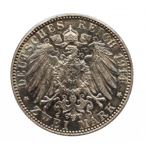 Niemcy, Cesarstwo Niemieckie (1871-1918), Hamburg, 2 marki 1914 J