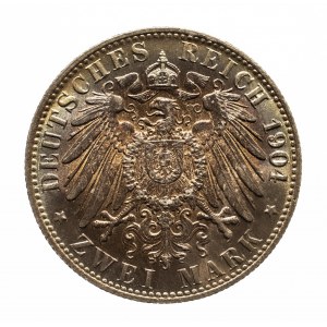 Niemcy, Cesarstwo Niemieckie (1871-1918), Brema - Wolne Miasto, 2 marki 1904 J, Hamburg
