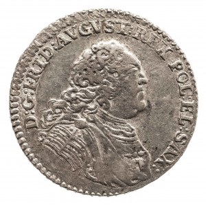Poland, August III Sas (1733-1763), 1/6 thaler 1763 FWóF, Dresden.