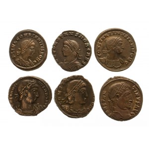 Cesarstwo Rzymskie, zestaw 6 folisów 307 - 337.