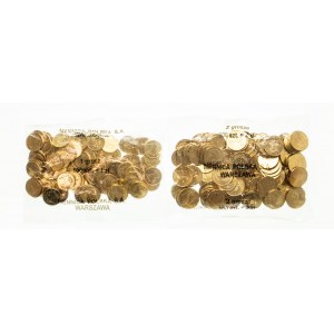 Poľsko, Poľská republika od roku 1989, sada 200 mincí: 100 x 1 halier, 100 x 2 haliere 2011.