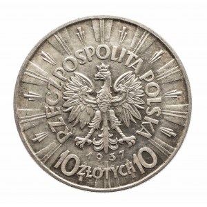 Polska, II Rzeczpospolita (1918-1939), 10 złotych 1937, Piłsudski, Warszawa.