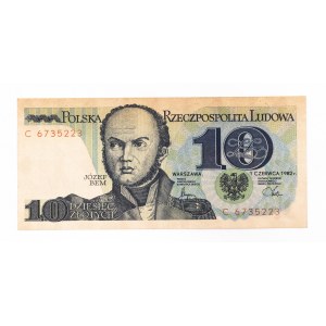 Poľsko, PRL (1944 - 1989), 10 ZŁOTYCH 1.06.1982, séria C.