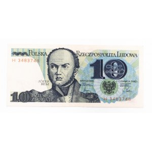 Polska, PRL (1944 - 1989), 10 ZŁOTYCH 1.06.1982, seria H.