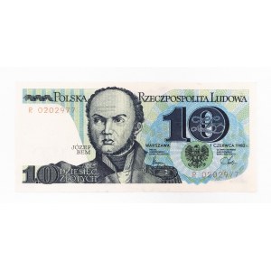 Poľsko, PRL (1944 - 1989), 10 ZŁOTYCH 1.06.1982, séria R.