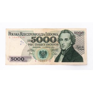 Polska, PRL (1944 - 1989), 5000 ZŁOTYCH 1.06.1982, seria S.