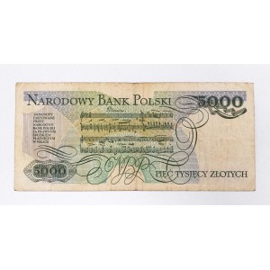 Poľsko, PRL (1944 - 1989), 5000 ZŁOTYCH 1.12.1988, séria DW.