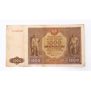 Polska, PRL (1944 - 1989), 1000 ZŁOTYCH 15.01.1946, seria H.