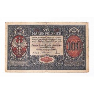 Generalne Gubernatorstwo Warszawskie, 100 marek polskich 9.12.1916, jenerał, Seria A.