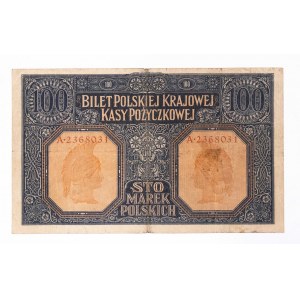 Generalne Gubernatorstwo Warszawskie, 100 marek polskich 9.12.1916, Generał, Seria A.