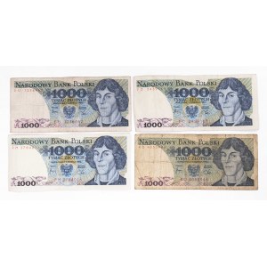 Polska, PRL (1944 - 1989), 1000 ZŁOTYCH 1.06.1982, zestaw 4 banknotów.