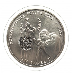 Polska, Rzeczpospolita od 1989 roku, 10 złotych 2002, Jan Paweł II - Pontifex Maximus