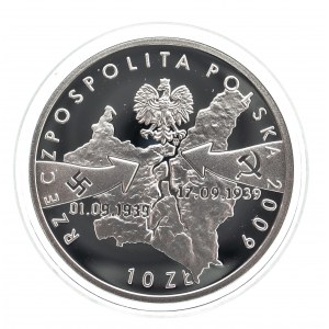 Poľsko, Poľská republika od roku 1989, 10 PLN 2009, Wieluń - 1. septembra 1939