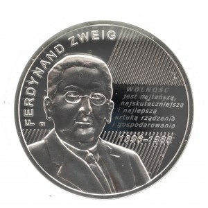 Polen, die Republik seit 1989, 10 Zloty 2021, Große polnische Wirtschaftswissenschaftler - Ferdynand Zweig