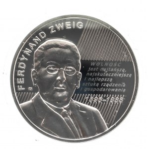 Poland, the Republic since 1989, 10 zloty 2021, Great Polish Economists - Ferdinand Zweig