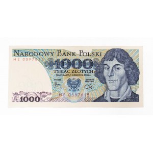 Polska, PRL (1944 - 1989), 1000 ZŁOTYCH 1.06.1982, seria HE.