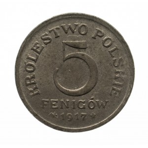Polska, Królestwo Polskie, 5 fenigów 1917, Stuttgart