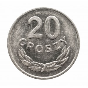 Polsko, PRL (1944-1989), 20 groszy 1957 b.zn.m. - úzké datum, Varšava