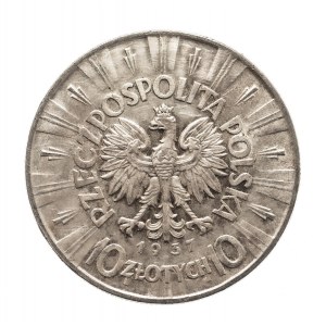 Polsko, Druhá republika (1918-1939), 10 zlotých 1937 Piłsudski, Varšava