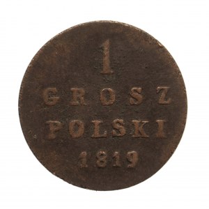 Królestwo Polskie, Aleksander I (1815-1825), 1 grosz polski 1819 IB, Warszawa - bardzo rzadki